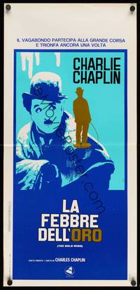 2b762 GOLD RUSH Italian locandina R70s Charlie Chaplin classic, great image!
