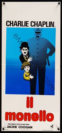 2b783 KID Italian locandina R60s wacky art of Charlie Chaplin & Jackie Coogan!