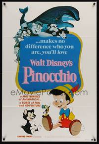 2c088 PINOCCHIO Aust 1sh R82 Disney classic cartoon about a wooden boy who wants to be real!