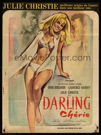 2c256 DARLING French 23x32 '65 John Schlesinger directed, Allard art of super sexy Julie Christie!