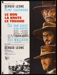 2c279 GOOD, THE BAD & THE UGLY French 23x31 R70s Clint Eastwood, Lee Van Cleef, Sergio Leone!
