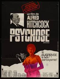 2c329 PSYCHO French 23x31 R69 sexy half-dressed Janet Leigh, Anthony Perkins, Alfred Hitchcock!