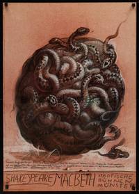 2c069 MACBETH German '80 creepy art of ball of snakes by Franciszek Starowieyski!