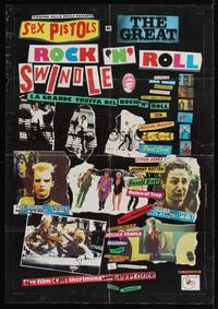 2c366 GREAT ROCK 'N' ROLL SWINDLE Italian 1sh '80 Sex Pistols' Sid Vicious, great punk images!
