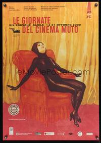 2c368 LE GIORNATE DEL CINEMA MUTO Italian 1sh '00 Film Festival, cool artwork from 'Les Vampires'!