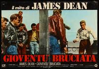 2c478 REBEL WITHOUT A CAUSE Italian photobusta R70s Nicholas Ray, James Dean with knife!
