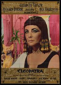 2c386 CLEOPATRA Italian lrg pbusta '64 close-up of sexy Elizabeth Taylor in the title role!