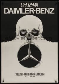 2c573 DAIMLER-BENZ LIMOUSINE teaser Polish 27x38 '82 creepy Erol art of skull & Benz emblem!