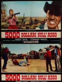 2c447 FIVE THOUSAND DOLLARS ON ONE ACE 8 Italian photobustas '66 Los Pistoleros de Arizona!