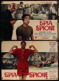 2c484 SPIA SPIONE 8 Italian photobustas '66 great images of wacky spy Lando Buzzanca!