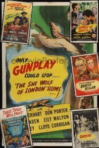 2d012 LOT OF 6 REPAINTED ONE-SHEETS lot '40s She Wolf of London, When East Meets West + more!