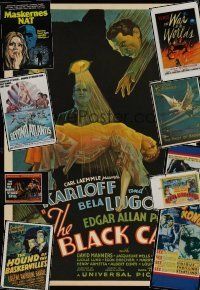 2d015 LOT OF 9 UNFOLDED REPRODUCTION POSTERS lot '80s Black Cat, King Kong, Halloween + more!