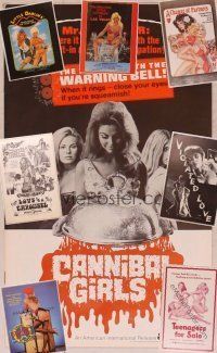2d019 LOT OF 36 SEXPLOITATION PRESSBOOKS '63 - '86 Cannibal Girls, Violated Love, Swedish Holiday