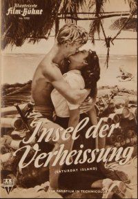 2d193 ISLAND OF DESIRE German program '53 different images of sexy Linda Darnell & Tab Hunter!