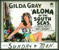 2d121 ALOMA OF THE SOUTH SEAS glass slide '26 art of sexy island beauty Gilda Gray in sarong!
