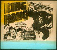 2d139 KING KONG styleA glass slide R52 Fay Wray, Armstrong, monster of creation's dawn breaks loose!