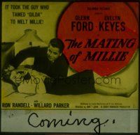 2d145 MATING OF MILLIE glass slide '47 great close up of Glenn Ford & Evelyn Keyes on phone!