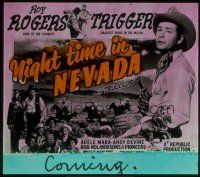 2d150 NIGHT TIME IN NEVADA glass slide '48 Roy Rogers, Trigger, Bob Nolan & Sons of the Pioneers!