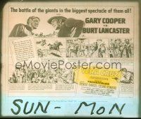 2d164 VERA CRUZ glass slide '55 cowboys Gary Cooper & Burt Lancaster, cool different image!