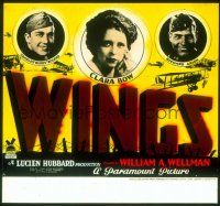 2d166 WINGS glass slide '27 William Wellman Best Picture winner starring Clara Bow & Buddy Rogers!