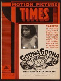 2d048 MOTION PICTURE TIMES exhibitor magazine September 8, 1932 Goona-Goona, Bird of Paradise!