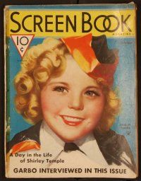 2d068 SCREEN BOOK magazine October 1935 wonderful art of cute Shirley Temple by Gene Rex!