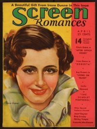 2d083 SCREEN ROMANCES magazine April 1935 art of smiling Irene Dunne from Roberta by Morr Kusnet!