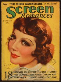 2d089 SCREEN ROMANCES magazine October 1935 great art of Claudette Colbert by Earl Christy!