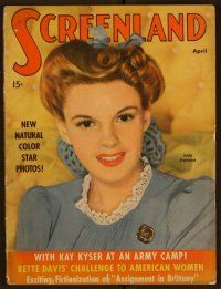 2d103 SCREENLAND magazine April 1943 portrait of Judy Garland from Presenting Lily Mars!