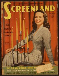 2d100 SCREENLAND magazine January 1943 great portrait of Deanna Durbin from Forever Yours!