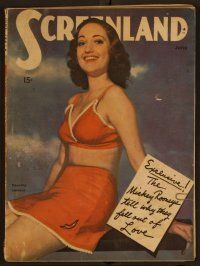 2d105 SCREENLAND magazine June 1943 portrait of sexy Dorothy Lamour by A.L. Whitey Schafer!