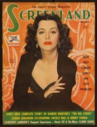 2d097 SCREENLAND magazine October 1942 sexy Hedy Lamarr is solving her love problems!