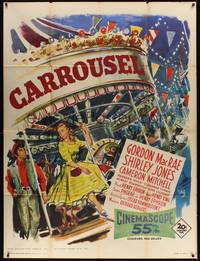 2e320 CAROUSEL French 1p '56 Shirley Jones, Gordon MacRae, great different art by Rinaldo Geleng!