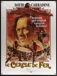 2e326 CIRCLE OF IRON French 1p '79 great art of David Carradine & guys in arena by Yves Thos!