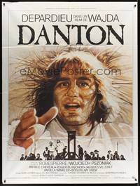 2e336 DANTON French 1p '82 Andrzej Wajda, cool art of Gerard Depardieu by Landi!