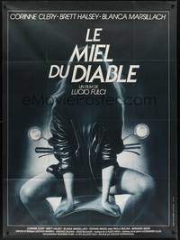 2e342 DEVIL'S HONEY French 1p '88 Lucio Fulci, art of naked girl in leather jacket on motorcycle!