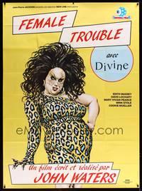 2e366 FEMALE TROUBLE video French 1p R80s John Waters, wild completely different art of Divine!