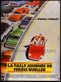 2e367 FERRIS BUELLER'S DAY OFF French 1p '86 best different art of Broderick & friends in Ferrari!