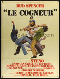 2e372 FLATFOOT IN HONG KONG French 1p '75 wacky art of Bud Spencer beating guys with bamboo pole!