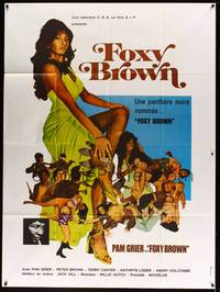 2e380 FOXY BROWN French 1p '74 don't mess with Pam Grier or she'll put you on ice!