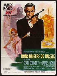 2e384 FROM RUSSIA WITH LOVE French 1p R70s different art of Sean Connery as James Bond by Grinsson!