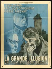 2e401 GRAND ILLUSION French 1p R80s Jean Renoir, art of von Stroheim, Fresnay & Gabin by Studio K!