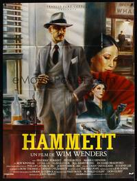 2e405 HAMMETT French 1p '82 Wim Wenders directed, Frederic Forrest, really cool detective artwork!