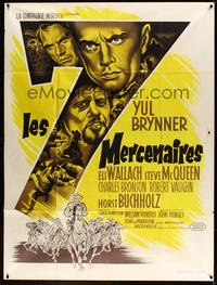2e467 MAGNIFICENT SEVEN French 1p R1960s Yul Brynner, Steve McQueen, John Sturges, different art!