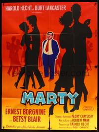 2e474 MARTY French 1p '55 Delbert Mann, Ernest Borgnine, Chayefsky, different art by Ceruttit!