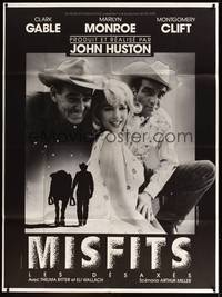 2e478 MISFITS French 1p R80s Clark Gable, sexy Marilyn Monroe, Montgomery Clift, John Huston