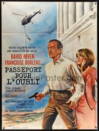 2e591 WHERE THE SPIES ARE French 1p '66 art of English secret agent David Niven by Charles Rau!
