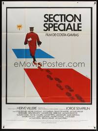2e534 SPECIAL SECTION French 1p '75 Costa-Gavras, different art of man walking on French flag!