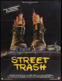 2e544 STREET TRASH French 1p '87 completely different gruesome artwork of severed feet in boots!