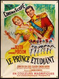 2e545 STUDENT PRINCE French 1p '54 different art of Ann Blyth & Edmund Purdom by Roger Soubie!